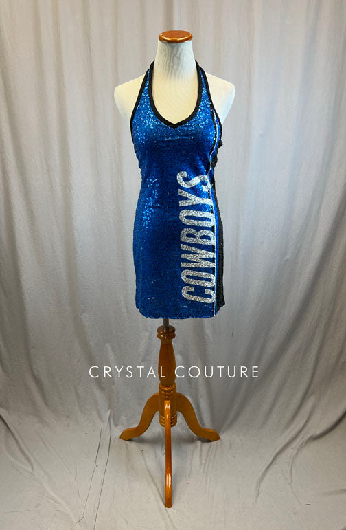 *Brand New* Royal Blue 'Cowboys' Halter Zsa Zsa Dress
