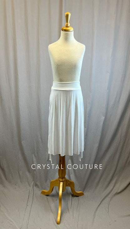*Brand New* White High Waisted Mid-Length Cotton Skirt