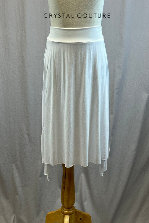*Brand New* White High Waisted Mid-Length Cotton Skirt