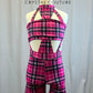 *Brand New* Pink/Purple/Black Plaid Biketard