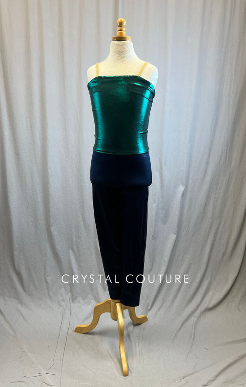 *Brand New* Metallic Emerald and Navy Unitard