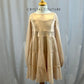 *Brand New* Metallic Gold Overlay Dress with Detached Gold Satin Slit Dress
