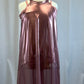 *Brand New* Metallic Mauve Long Mesh Overlay Dress with Open Back