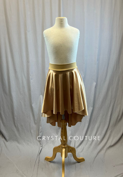 *Brand New* Gold satin high/low skirt with built in briefs