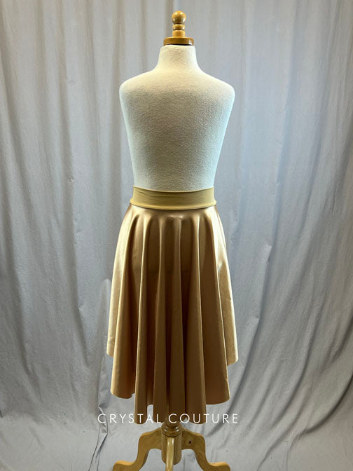 *Brand New* Gold satin high/low skirt with built in briefs