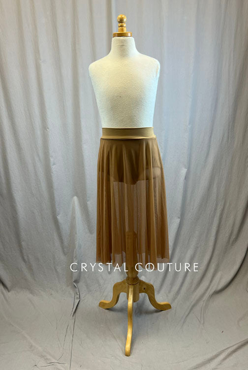 *Brand New* Dark khaki high slit mesh skirt