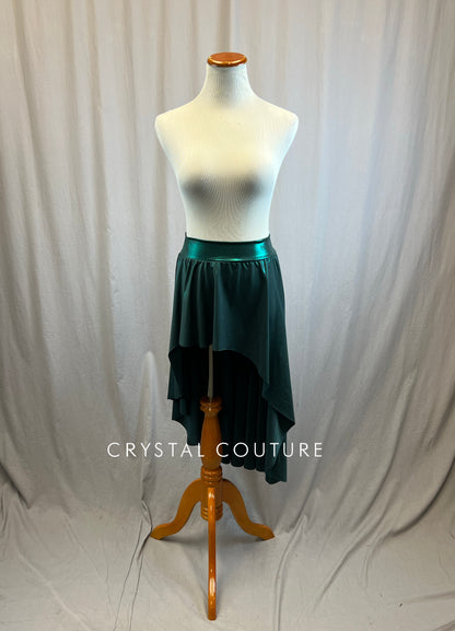 *Brand New* Metallic Dark Green Hi/Low Lycra Skirt