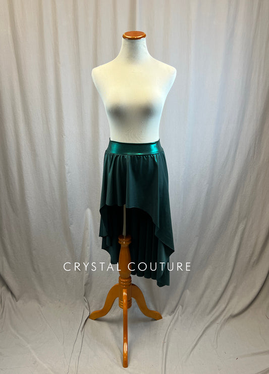*Brand New* Metallic Dark Green Hi/Low Lycra Skirt