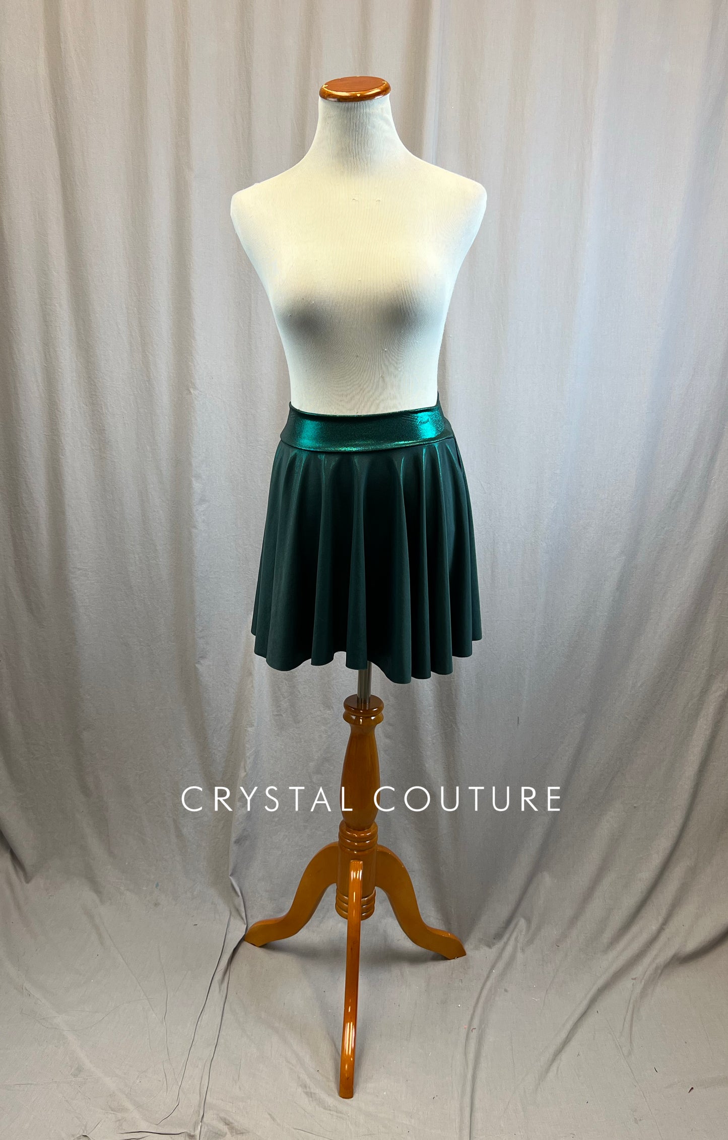 *Brand New* Metallic Dark Green Full Circle Skirt