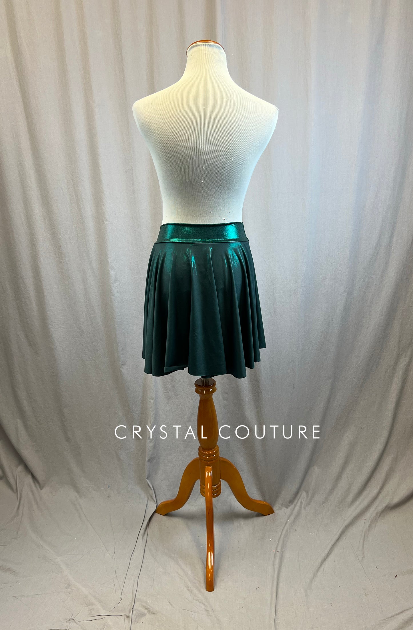 *Brand New* Metallic Dark Green Full Circle Skirt