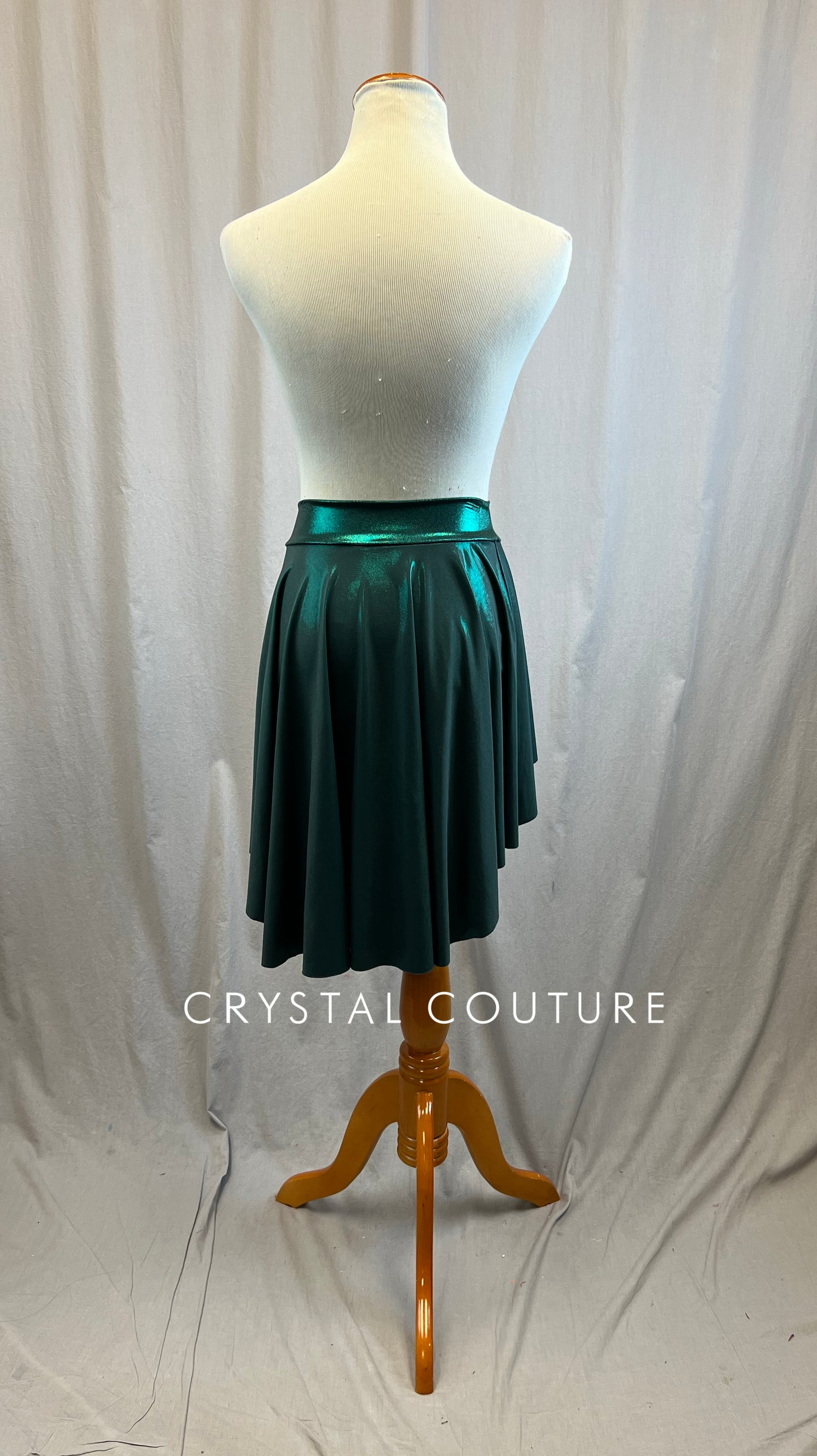 *Brand New* Metallic Dark Green Asymmetrical Skirt