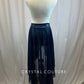 *Brand New* Navy Blue Matte Metallic Long Asymmetrical Skirt