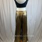 Black Pleather Crop Top with Metallic Gold Wide Leg Pants