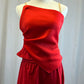 Red Asymmetrical Top and Wide Leg Pant Set