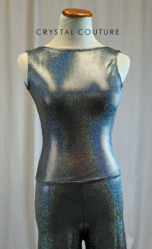 Black Holographic Sleeveless Unitard