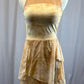 Ivory and Tan Marble Mesh Unitard with Attached Skirt