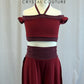 Maroon Two Toned Mesh Two Piece