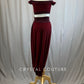 Maroon Two Toned Mesh Two Piece