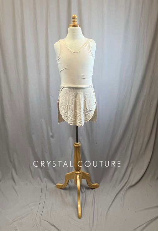 Ivory Leotard with Attached Skirt
