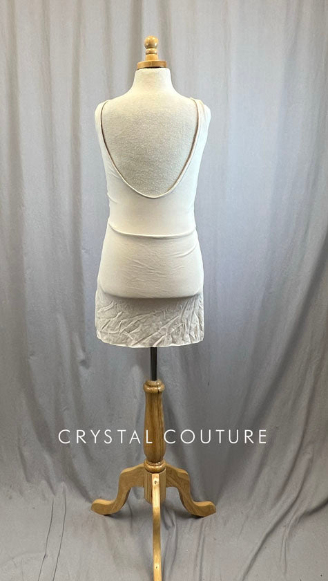 Ivory Leotard with Attached Skirt