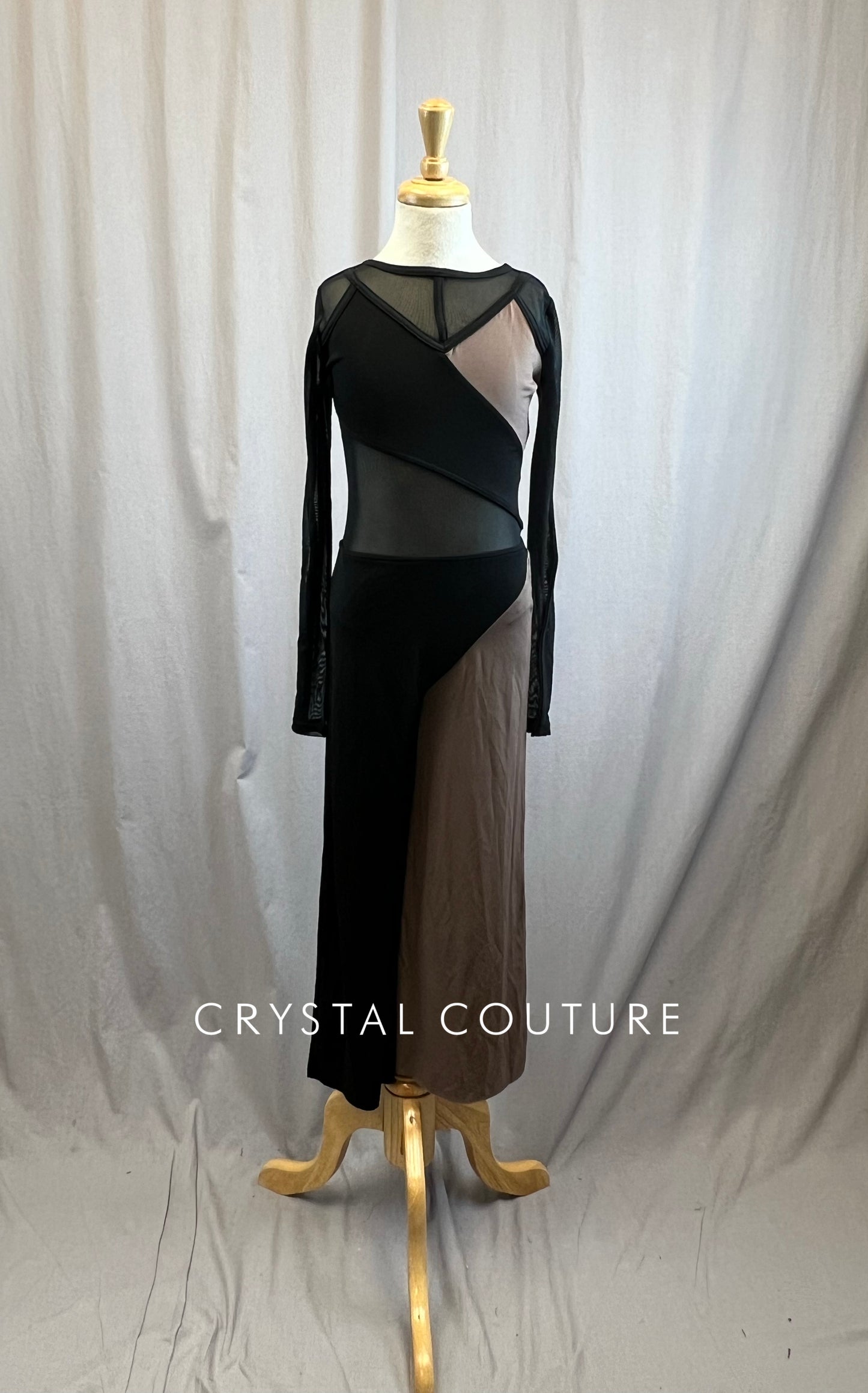 Black and Brown Mesh Cut Out Unitard