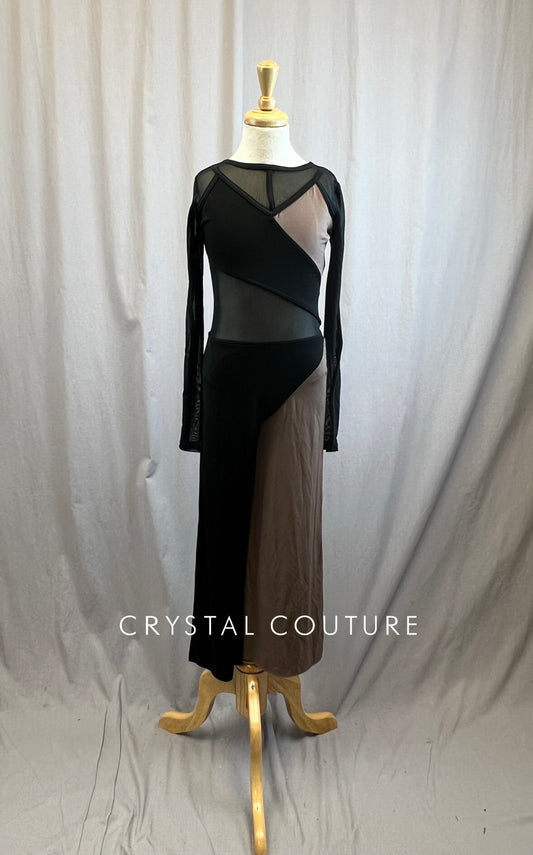 Black and Brown Mesh Cut Out Unitard