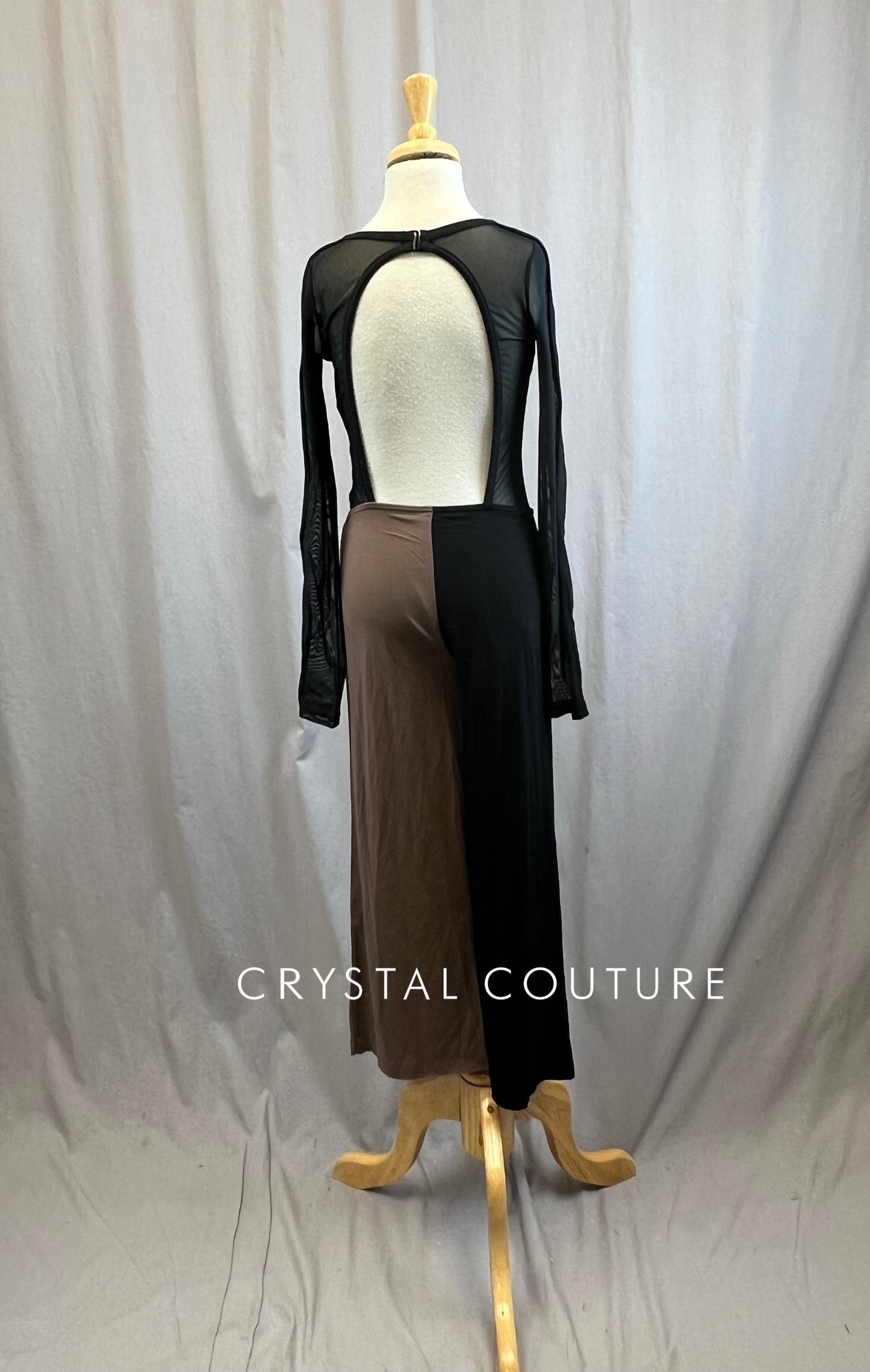 Black and Brown Mesh Cut Out Unitard