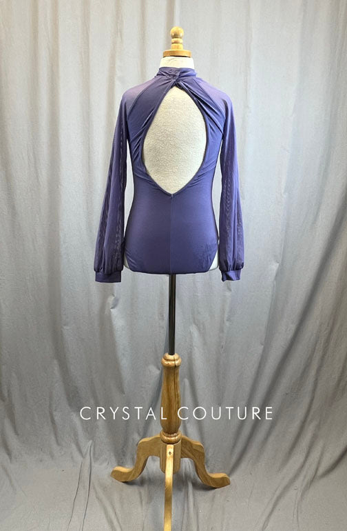 Lavender Leotard with Mesh Long Sleeves