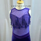 Grape Purple Lycra and Mesh Leotard with Sequins