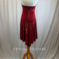 Dark Red Halter Neck Handkerchief Dress with Silver Splatter