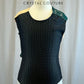 Custom Nude and Black Jersey Leotard with Metallic Evergreen Lace Strap