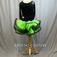 Black And Neon Green Lycra and Mesh Tutu -Rhinestones