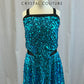 Mid Length Teal and Black Sequin Dress