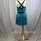 Mid Length Teal and Black Sequin Dress