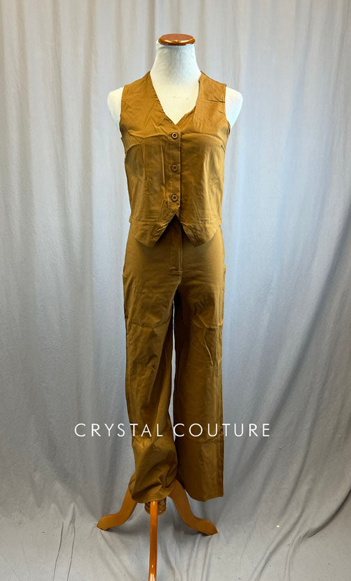 Dark Khaki Two Piece Vest and Pants Set