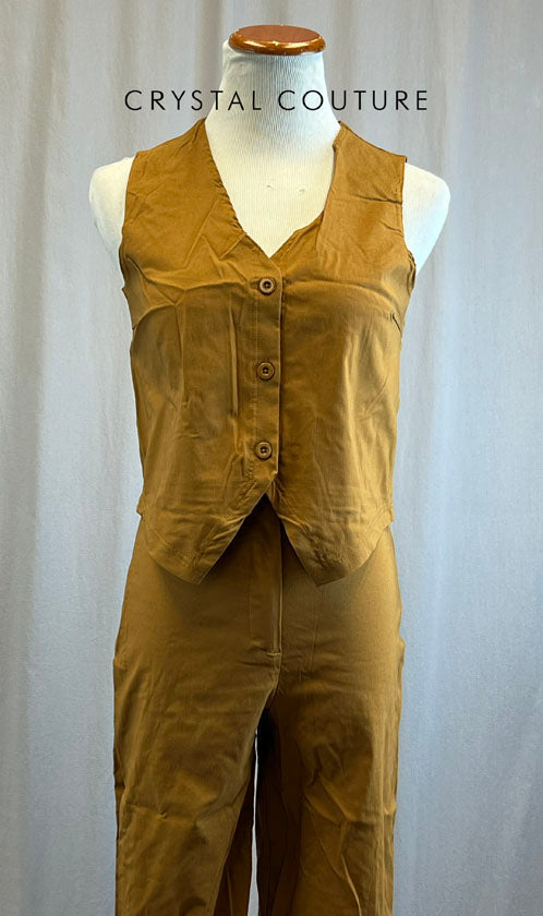 Dark Khaki Two Piece Vest and Pants Set