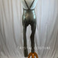 Metallic Light Olive Mesh and Lycra Unitard