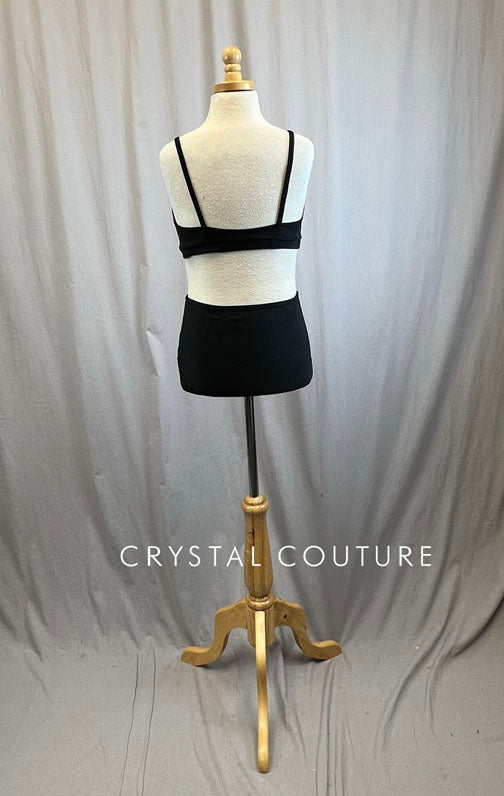 Black Spaghetti Strap Bra Top and Black High Waisted Brief