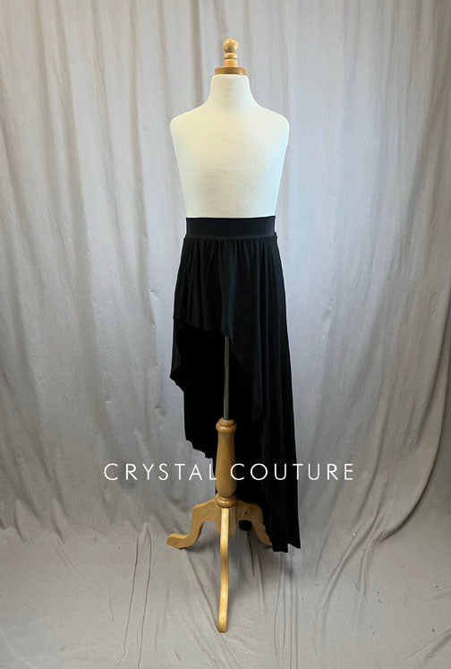 *Brand New* Long Black Cotton High/Low Skirt
