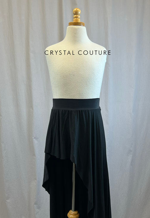 *Brand New* Long Black Cotton High/Low Skirt