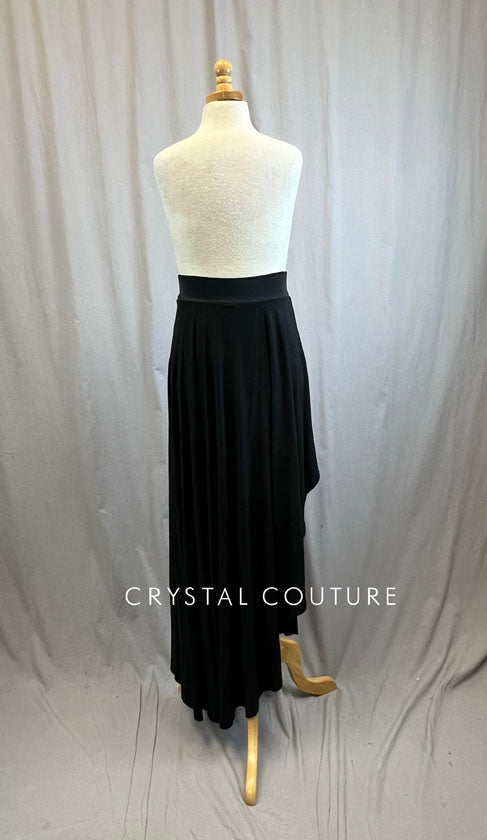 *Brand New* Long Black Cotton High/Low Skirt