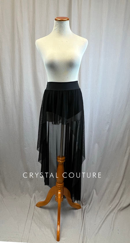*Brand New* Long Black Mesh High/Low Skirt