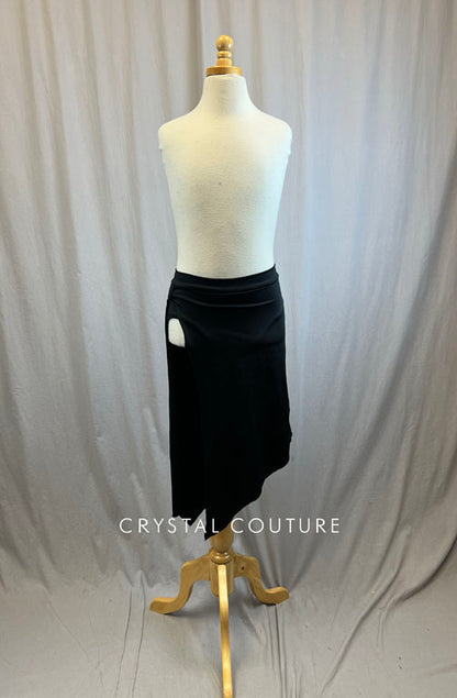 *Brand New* Black Lycra High Slit and Asymmetrical Fitted Skirt