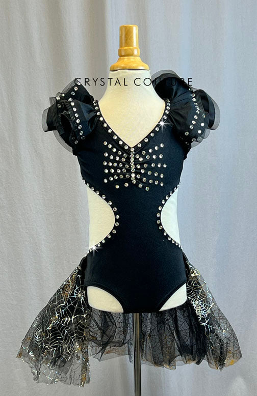 Customized Black, Silver and Gold Spider Princess Dress -Rhinestones and Accessories