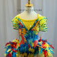 Yellow, Red, Blue Feather Tutu Dress -Rhinestones and Accessories