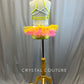 Neon Pink and Yellow Sequin Crop Top and Brief with Tulle Ruffle Skirt Set -Rhinestones and Accessories