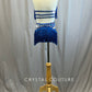 Royal Blue Sequin Fringe Crop Top and Brief Set -Rhinestones
