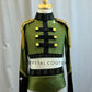 Army Green, Black, Gold Military Style with Decorative Spike and Tassel Shoulder Pads -Rhinestones and Hairpiece