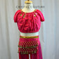 Fuchsia Genie Costume with Coin Belly Dance Hip Scarf -Rhinestones and Accessories