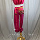 Fuchsia Genie Costume with Coin Belly Dance Hip Scarf -Rhinestones and Accessories